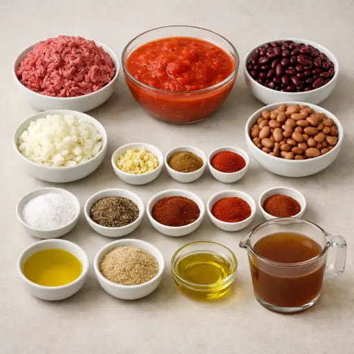 Ingredients for Three-Point Chili