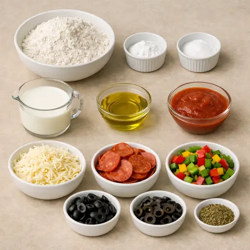 Ingredients for Three-Point Pizza Pockets