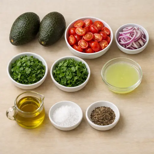 Ingredients for Timeless Avocado and Herb Salad