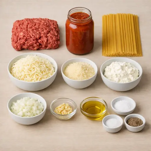 Ingredients for Timeless Baked Spaghetti