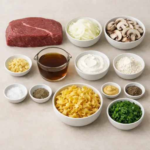 Ingredients for Timeless Beef Stroganoff