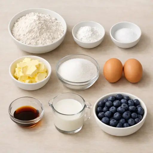 Ingredients for Timeless Blueberry Muffins