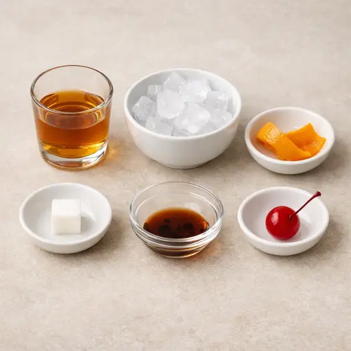 Ingredients for Timeless Bourbon Cocktail