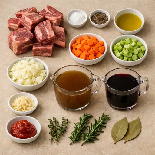 Ingredients for Timeless Braised Beef Short Ribs