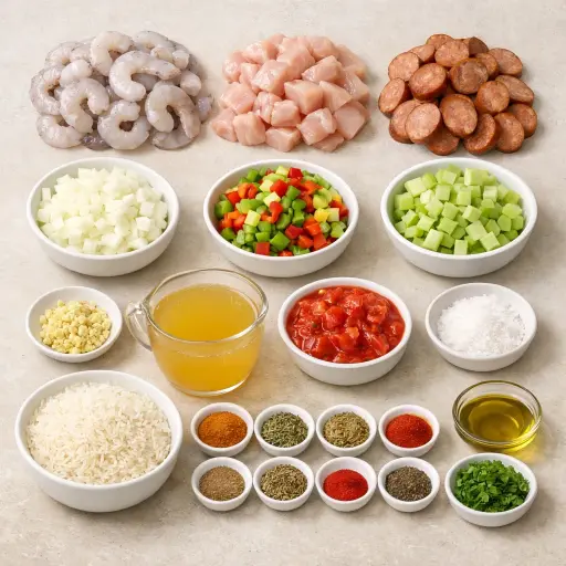 Ingredients for Timeless Cajun Jambalaya