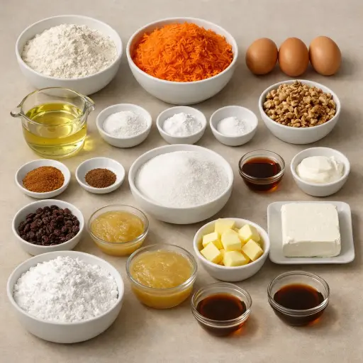 Ingredients for Timeless Carrot Cake