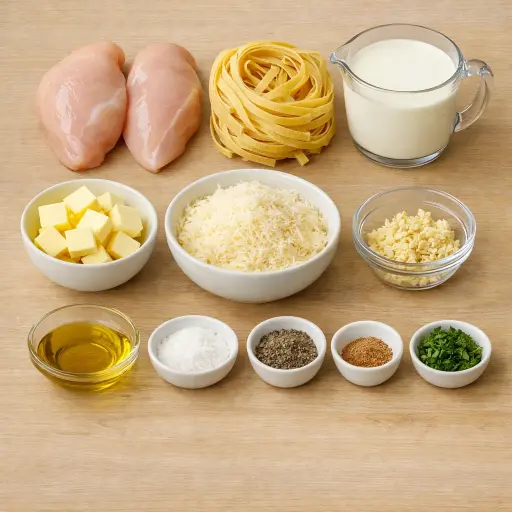 Ingredients for Timeless Chicken Fettuccini Alfredo