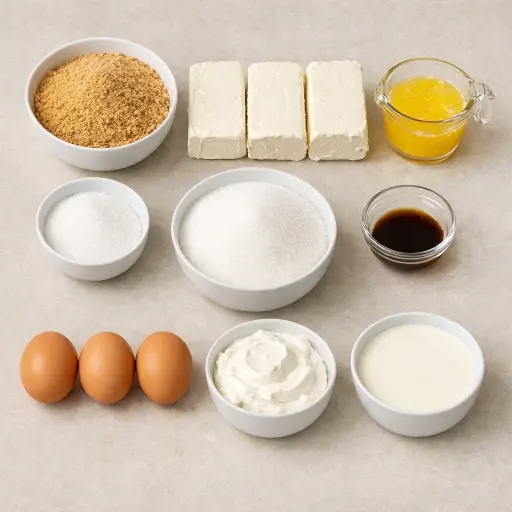 Ingredients for Timeless Creamy Cheesecake