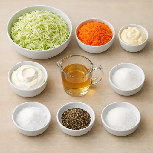 Ingredients for Timeless Homestyle Coleslaw