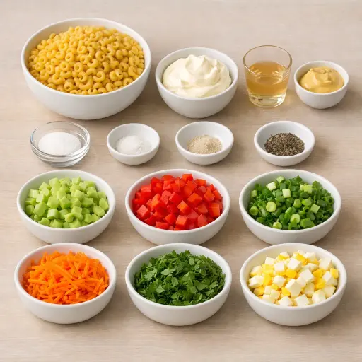 Ingredients for Timeless Macaroni Salad