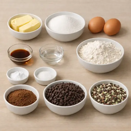 Ingredients for Timeless Mint Delight Cookies