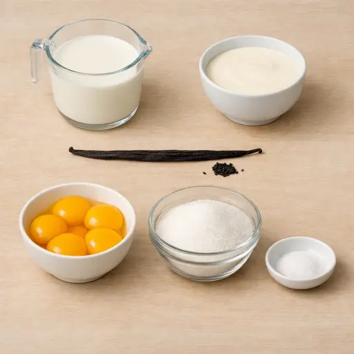 Ingredients for Timeless Vanilla Custard