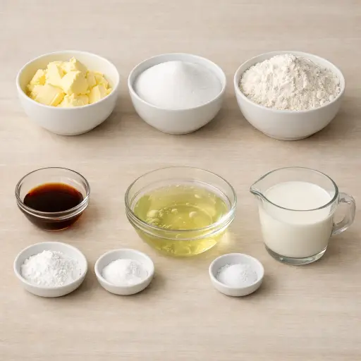 Ingredients for Timeless White Cake