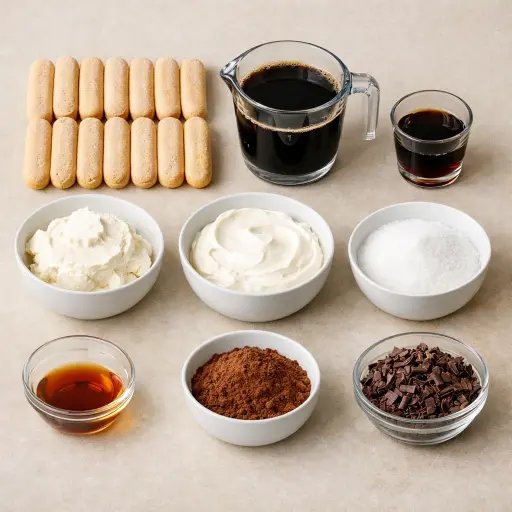 Ingredients for Tiramisu Trifles