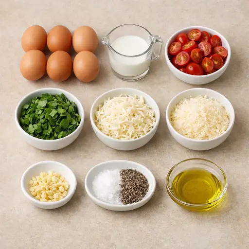 Ingredients for Tomato and Basil Frittata