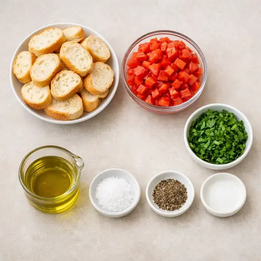 Ingredients for Tomato Basil Bruschetta