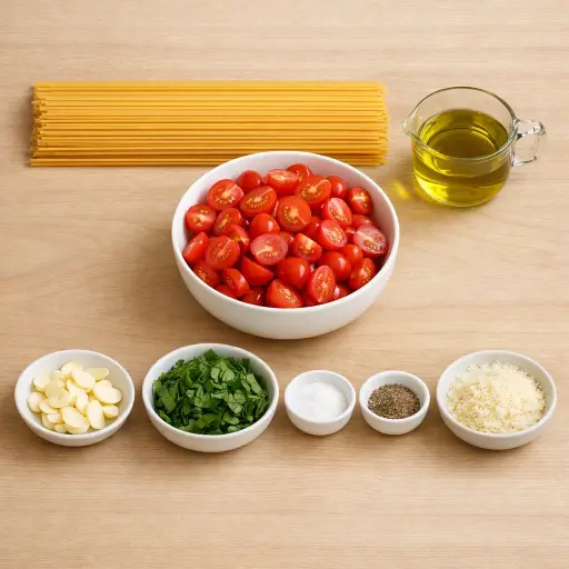 Ingredients for Tomato Basil Pasta