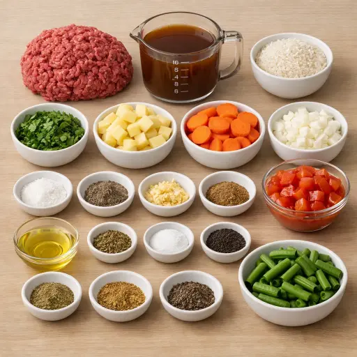 Ingredients for Traditional Albondigas Soup