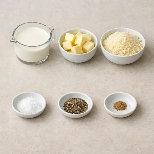 Ingredients for Traditional Alfredo Sauce