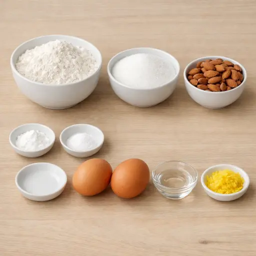 Ingredients for Traditional Almond Biscotti