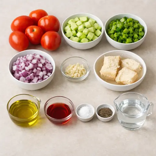 Ingredients for Traditional Andalusian Gazpacho