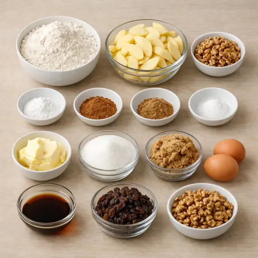 Ingredients for Traditional Apple Cake