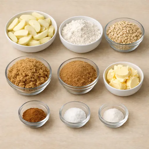 Ingredients for Traditional Apple Crisp