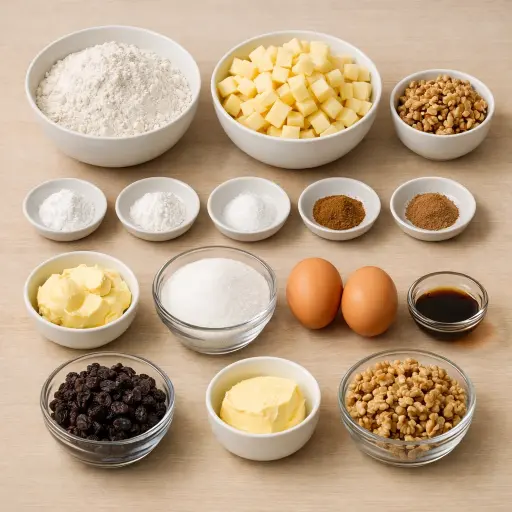Ingredients for Traditional Apple Harvest Cake