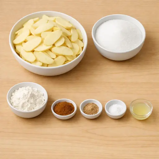 Ingredients for Traditional Apple Pie Filling