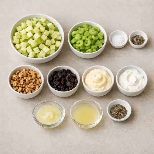 Ingredients for Traditional Apple Salad