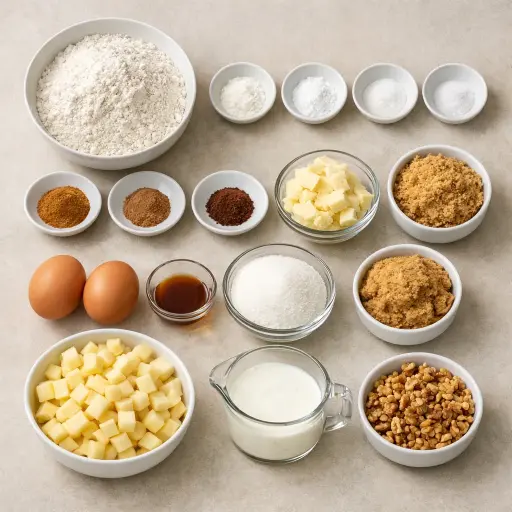 Ingredients for Traditional Apple Spice Cake