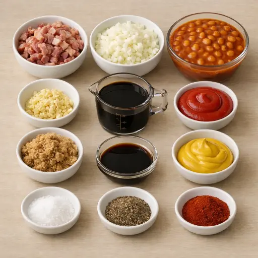 Ingredients for Traditional Baked Beans