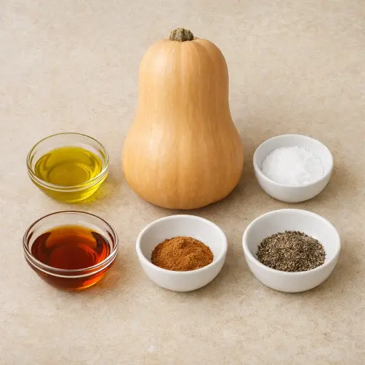 Ingredients for Traditional Baked Butternut Squash