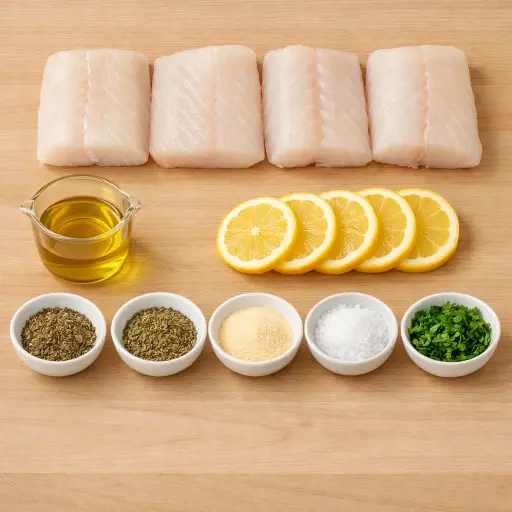 Ingredients for Traditional Baked Cod