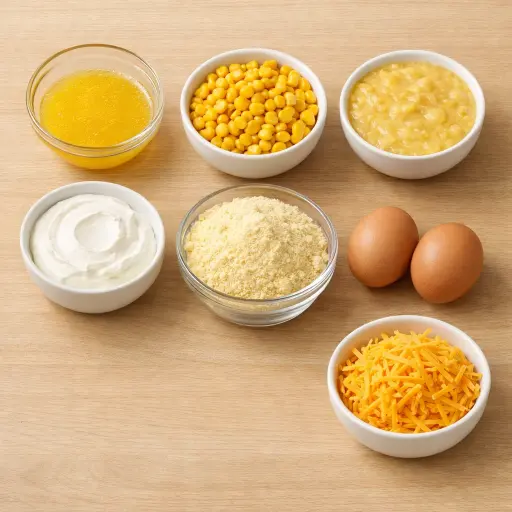 Ingredients for Traditional Baked Corn Casserole