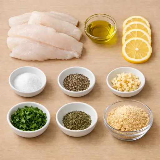 Ingredients for Traditional Baked Fish Delight