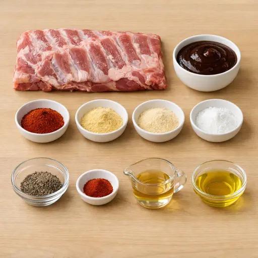 Ingredients for Traditional Baked Pork Ribs