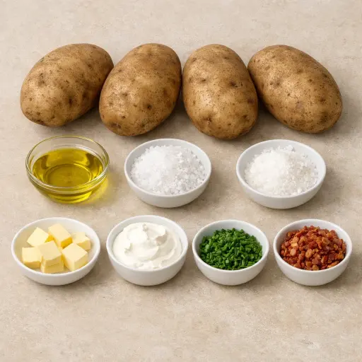 Ingredients for Traditional Baked Potatoes
