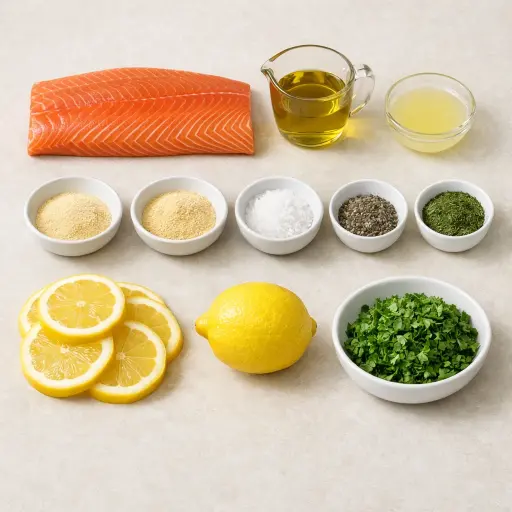Ingredients for Traditional Baked Salmon Delight