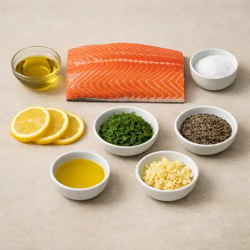 Ingredients for Traditional Baked Salmon
