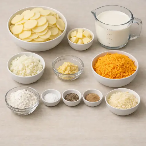 Ingredients for Traditional Baked Scalloped Potatoes