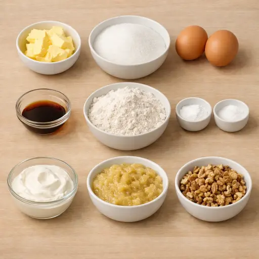Ingredients for Traditional Banana Bread