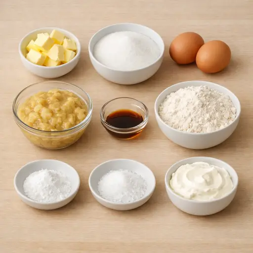 Ingredients for Traditional Banana Loaf