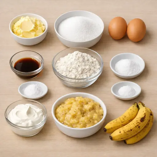 Ingredients for Traditional Banana Muffins