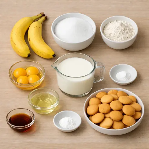 Ingredients for Traditional Banana Pudding