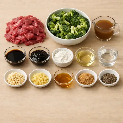 Ingredients for Traditional Beef and Broccoli