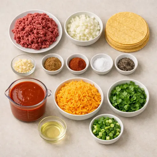 Ingredients for Traditional Beef Enchiladas