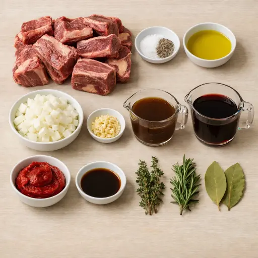 Ingredients for Traditional Beef Short Ribs