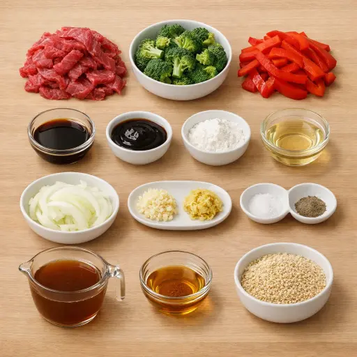 Ingredients for Traditional Beef Stir Fry