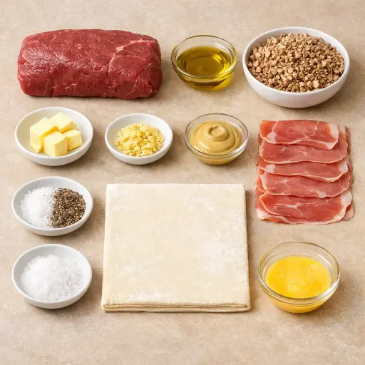 Ingredients for Traditional Beef Wellington